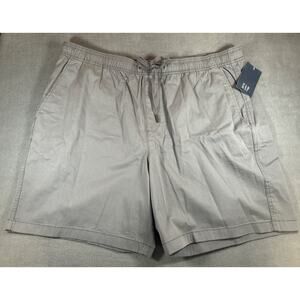 NWT GAP Pull On Shorts Mens XXL Drawstring Stretch Pearl Gray Preppy Casual GORP